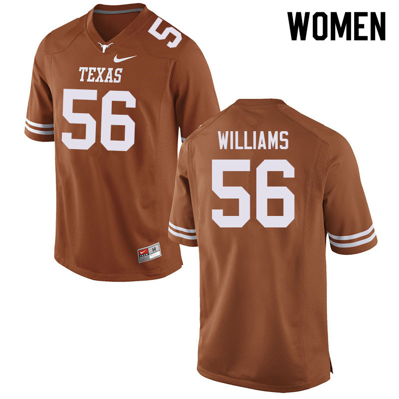 Women #56 Cameron Williams Texas Longhorns College Football Jerseys Sale-Orange